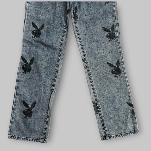 Playboy By Pacsun Mom Jeans Size 25 Button Fly Denim Acid Wash Straight Leg Y2K - Picture 3 of 7